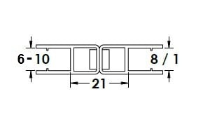 זוג סף מים לדלתות מקלחון 180 מעלות-חיבור מגנטי - שרטוט