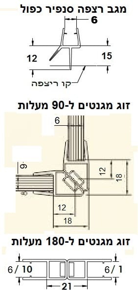 סט סף מים למקלחון - 6 מ"מ