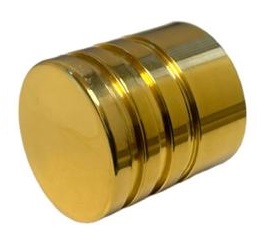 כפתור ארון גלילי עם חריטה זהב