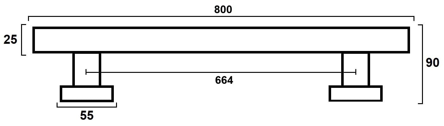ידית גלעד קבועה אוקסיד 80 ס"מ