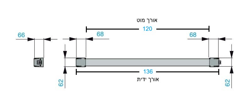 ידית בהלה פוש בר Millenium - שרטוט
